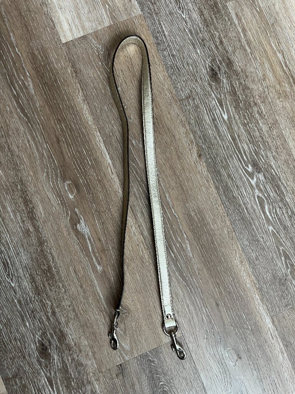 Shimmery Light Cracked Gold Replacement Crossbody Purse Strap Silver Hardware